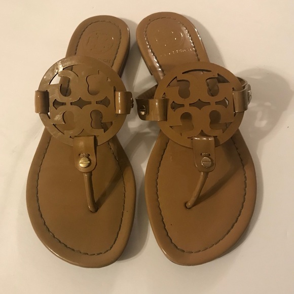 Tory Burch Shoes - Tory Burch Patent Leather Nude Sandals 6 1/2
